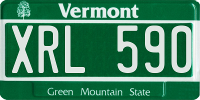 VT license plate XRL590