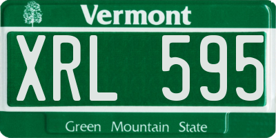 VT license plate XRL595