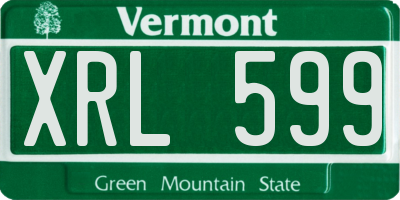 VT license plate XRL599