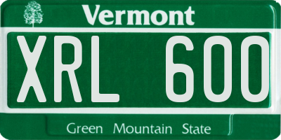 VT license plate XRL600