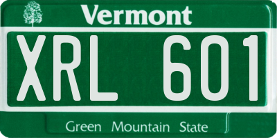 VT license plate XRL601
