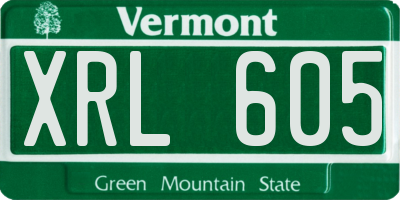 VT license plate XRL605