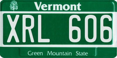 VT license plate XRL606