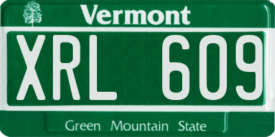 VT license plate XRL609