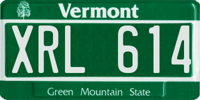 VT license plate XRL614