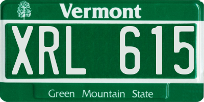 VT license plate XRL615