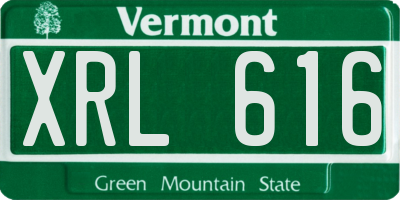 VT license plate XRL616