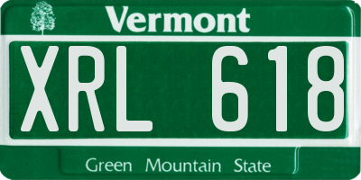 VT license plate XRL618