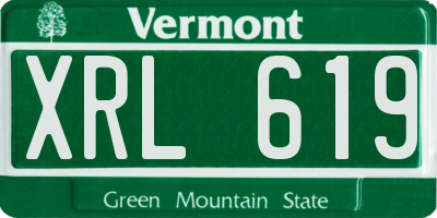 VT license plate XRL619