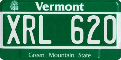VT license plate XRL620