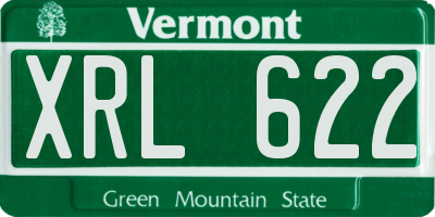VT license plate XRL622