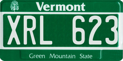 VT license plate XRL623