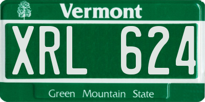 VT license plate XRL624