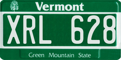 VT license plate XRL628