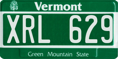 VT license plate XRL629