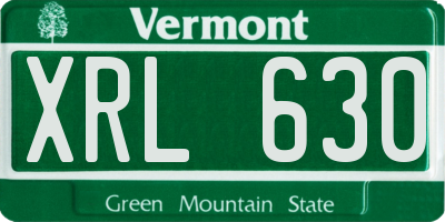 VT license plate XRL630