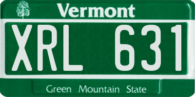 VT license plate XRL631