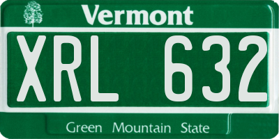 VT license plate XRL632