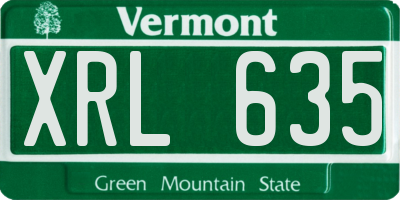 VT license plate XRL635