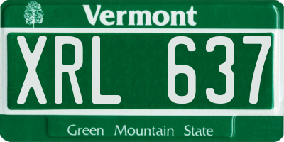 VT license plate XRL637