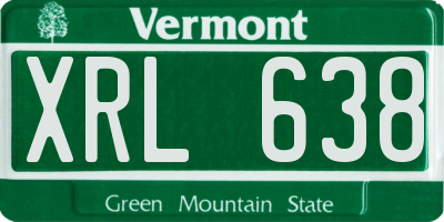 VT license plate XRL638