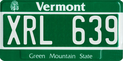 VT license plate XRL639