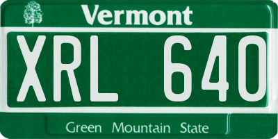 VT license plate XRL640