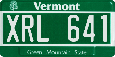 VT license plate XRL641