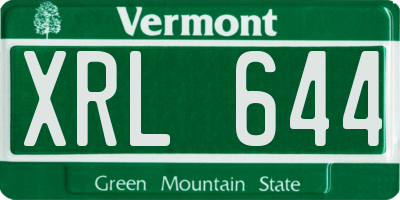 VT license plate XRL644