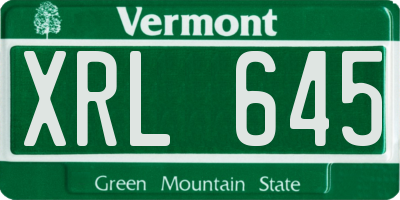 VT license plate XRL645