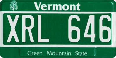 VT license plate XRL646