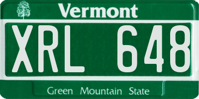 VT license plate XRL648