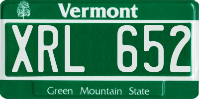 VT license plate XRL652