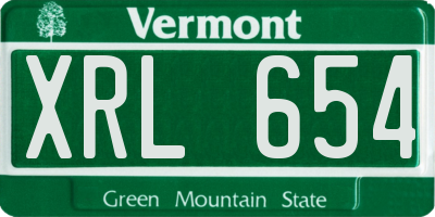 VT license plate XRL654