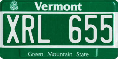 VT license plate XRL655