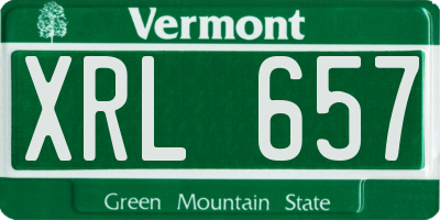 VT license plate XRL657