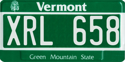 VT license plate XRL658