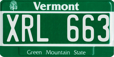 VT license plate XRL663