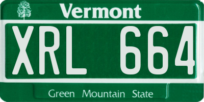 VT license plate XRL664