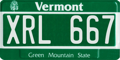 VT license plate XRL667
