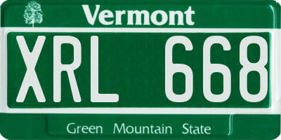 VT license plate XRL668