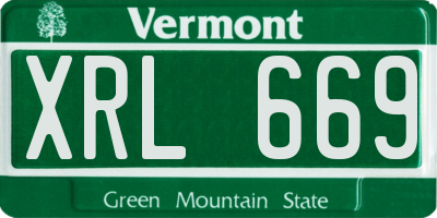 VT license plate XRL669