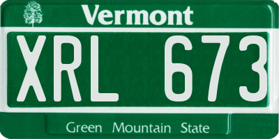 VT license plate XRL673