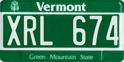 VT license plate XRL674