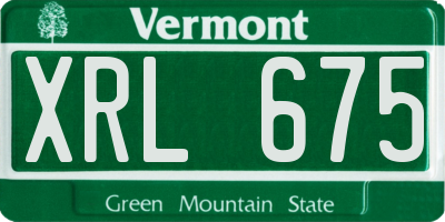 VT license plate XRL675