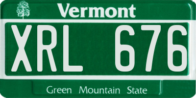 VT license plate XRL676