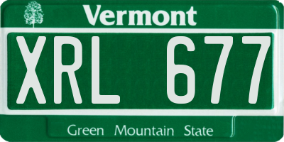 VT license plate XRL677