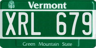 VT license plate XRL679