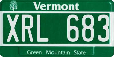 VT license plate XRL683