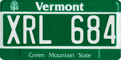 VT license plate XRL684